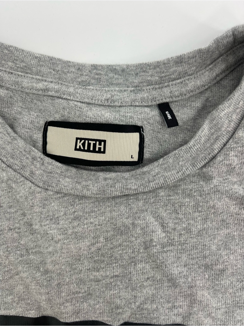Kith Men's Gray Box Logo Long Sleeve Classic Tee Shirt Excellent L Large - Picture 7 of 9